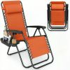 Portable Zero Gravity Chair with Cup Holder And Tray Backrest Adjustable Outdoor Recliner Camping Lawn Furniture