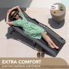 4-Fold Padded Portable Folding Outdoor Chaise Lounge Heavy Duty Reclining Chair with Pillow & Side Pocket