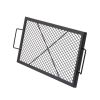 X-Marks Fire Pit Grill Grate, Rectangle Cooking Grate, Heavy Duty Steel Campfire BBQ Grill Grid with Handle & Support X Wire