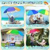 2 Pcs Automatic Chair Umbrella with Universal Clamp 44" UPF 50+ Portable Clamp on Beach Chair Adjustable Wheelchair Umbrella for Outdoor Patio Parasol