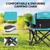 Padded Camping Chair for Adults, Portable Folding Camping Chair with Side Pockets, Cup Holders, Carry Bag, Black