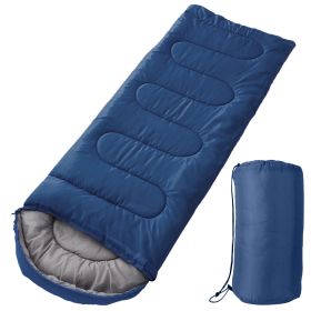 Camping Sleeping Bags for Adults Teens Moisture-Proof Hiking Sleep Bag with Carry Bag 32-50℉ for Spring Autumn Winter Seasons (Option: SleepingBagNavyBlue)