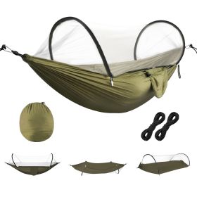 Camping Hammock with Mosquito Net 3-in-1 Portable Hammock Tent with BuiltIn Mosquito Net Dual-Way Zippers 440lbs Capacity Attached Storage Pocket for (Option: HammockArmyGreen)