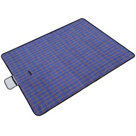 60" x 78" Waterproof Picnic Blanket Handy Mat with Strap Foldable Camping Rug for Camping Hiking Grass Travelling (Option: WPPicnicBlanketBlue)
